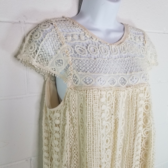 Anthropologie Maeve cream crochet lace babydoll dress - Picture 9 of 12